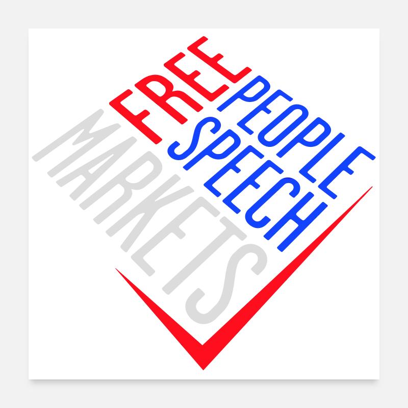 Marché de la liberté d’expression Peuple Libertarian Freedom Logo Poster 60 x 60 cm