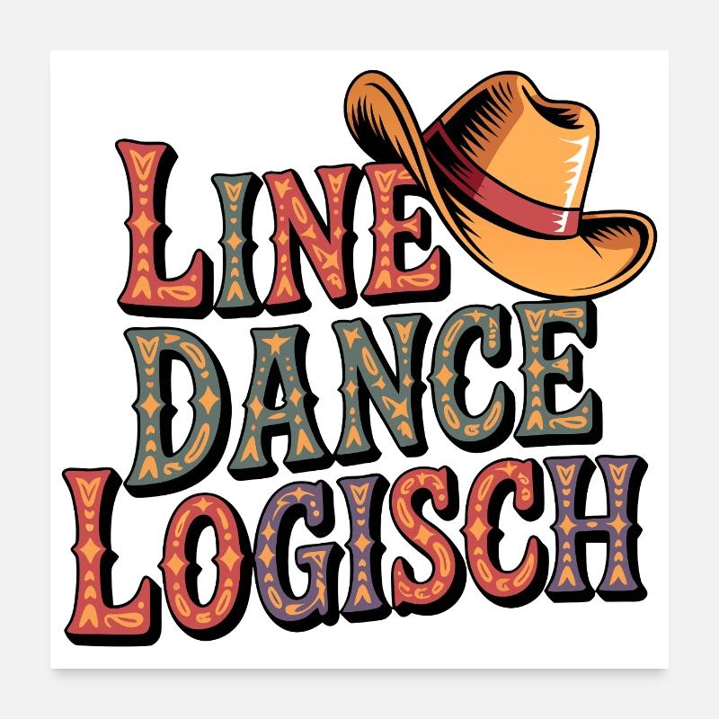 Line Dance Logisch Poster 60x60 cm