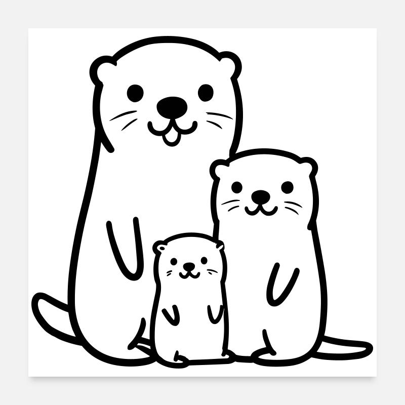 Loutre Poster 60 x 60 cm