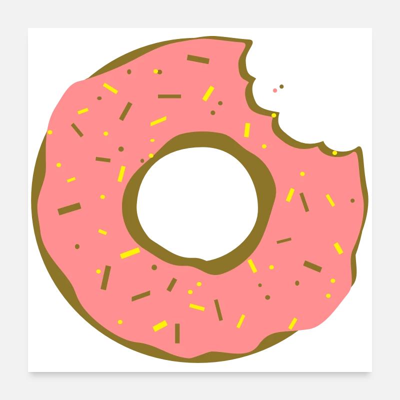 Donut Doughnut - Poster 24" x 24" (60x60 cm) - white