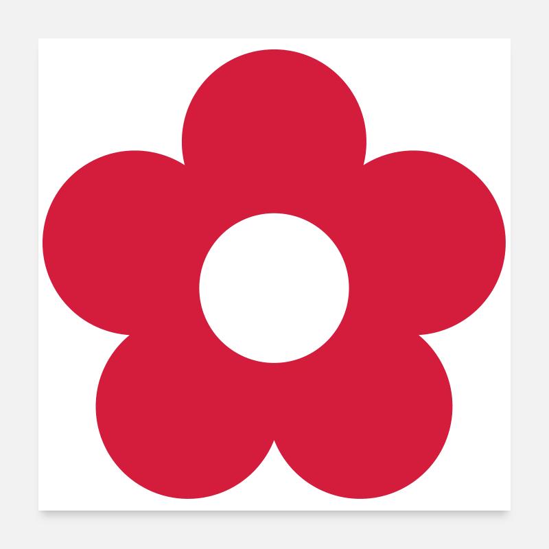 Blüte Blume minimal Geschenk - Poster 60x60 cm - Weiß