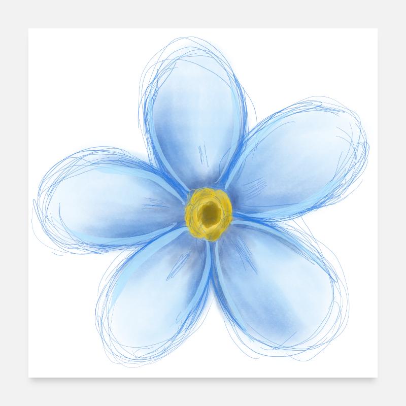 Myosotis - Poster 60 x 60 cm - blanc