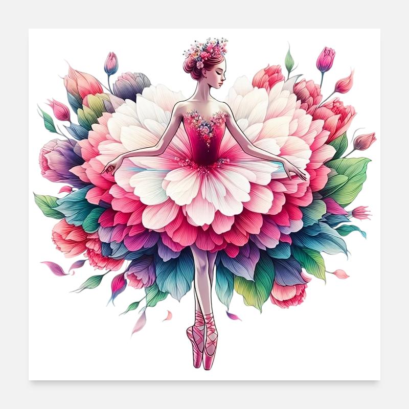 Danseuse de ballet avec tutu Poster 60 x 60 cm