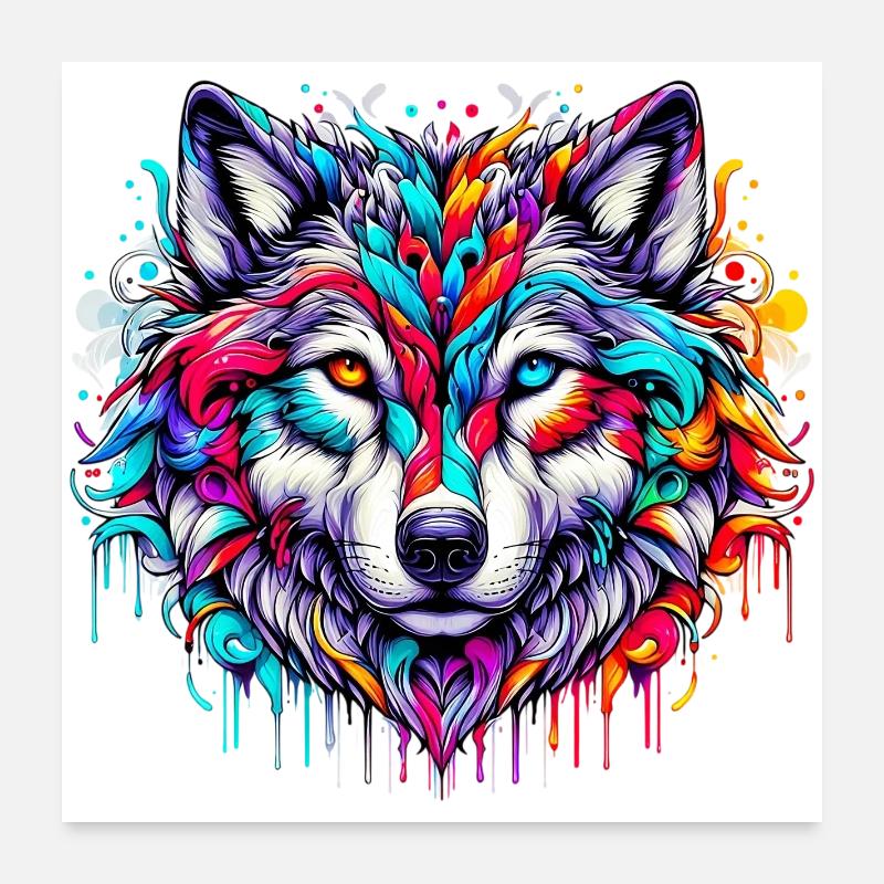 Wolf Poster 24" x 24" (60x60 cm)