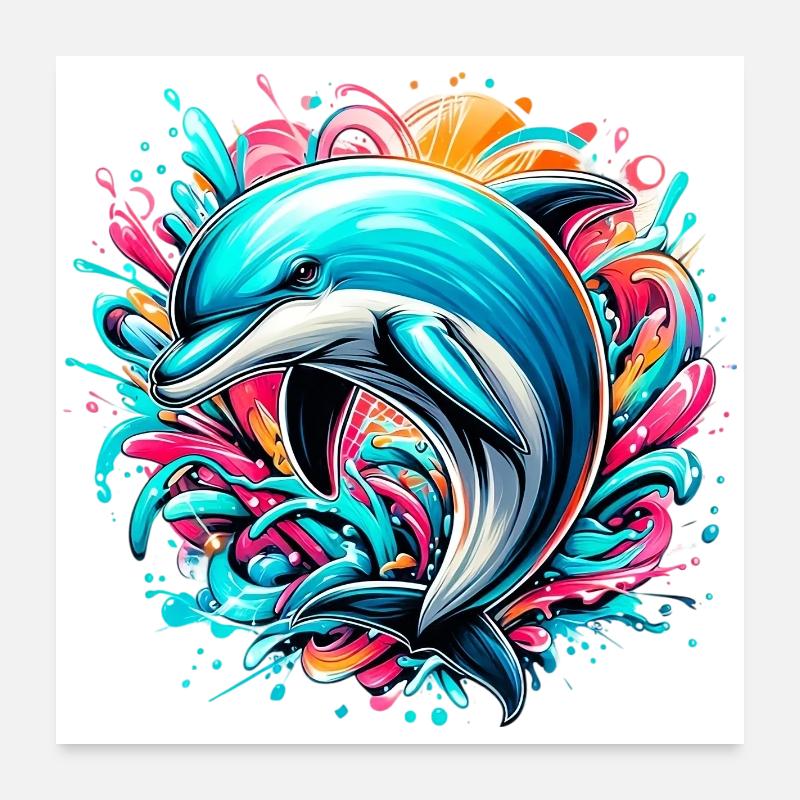 Dauphin Poster 60 x 60 cm