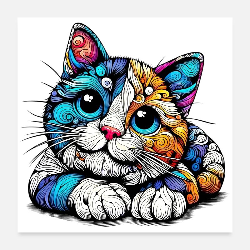 Katze Poster 60x60 cm