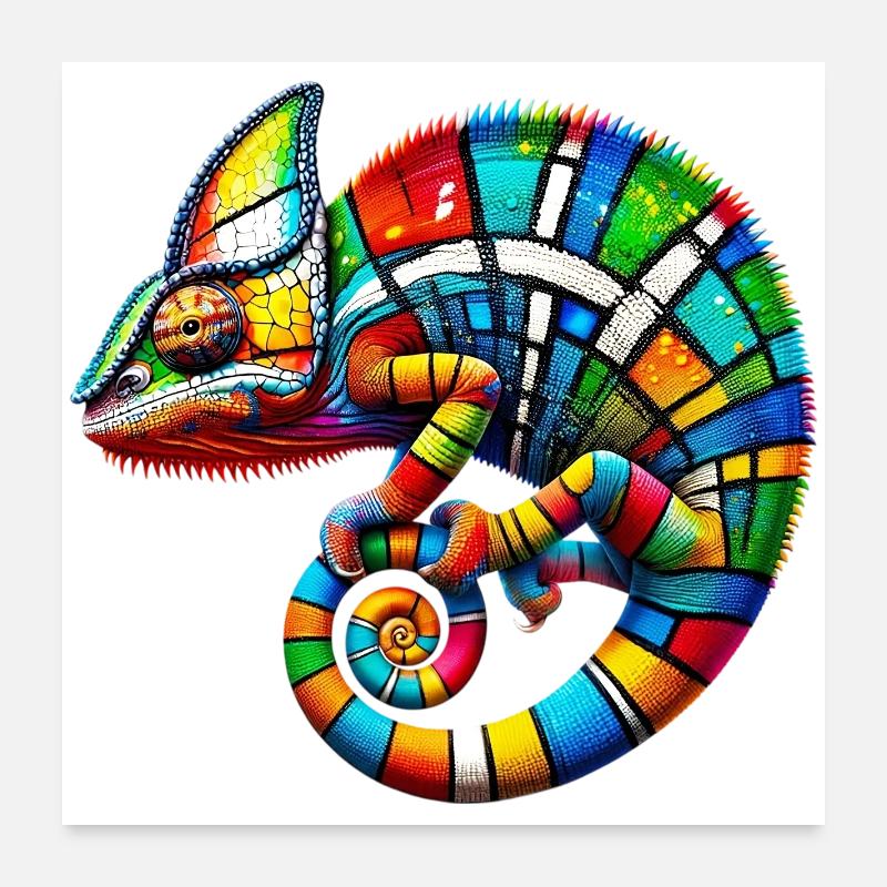 Chameleon Mondrian Poster 24" x 24" (60x60 cm)