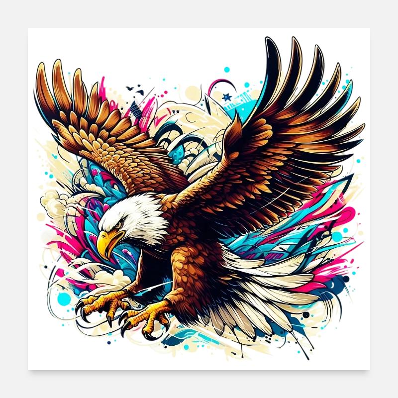 Aigle - Poster 60 x 60 cm - blanc