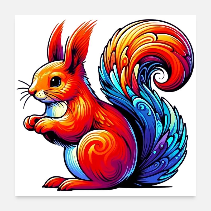 Écureuil Poster 60 x 60 cm