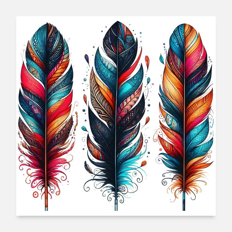 Feder Poster 60x60 cm