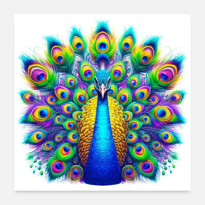 Peacock Poster 24" x 24" (60x60 cm)