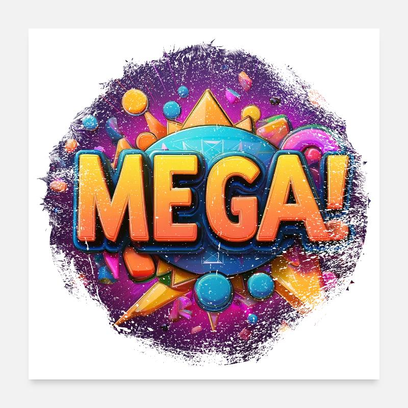 méga texte en 3D Poster 60 x 60 cm