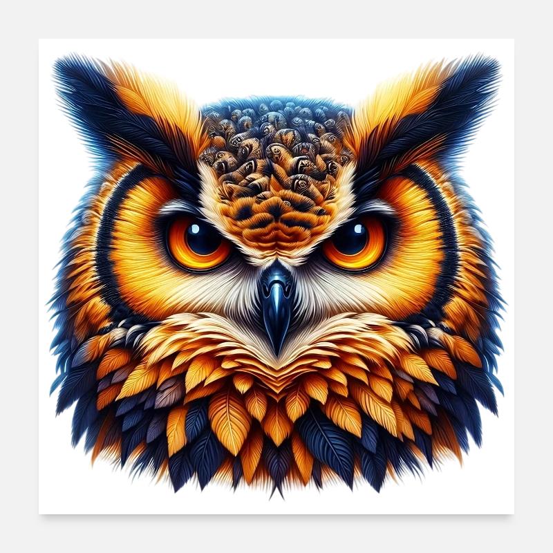 Eule Poster 60x60 cm