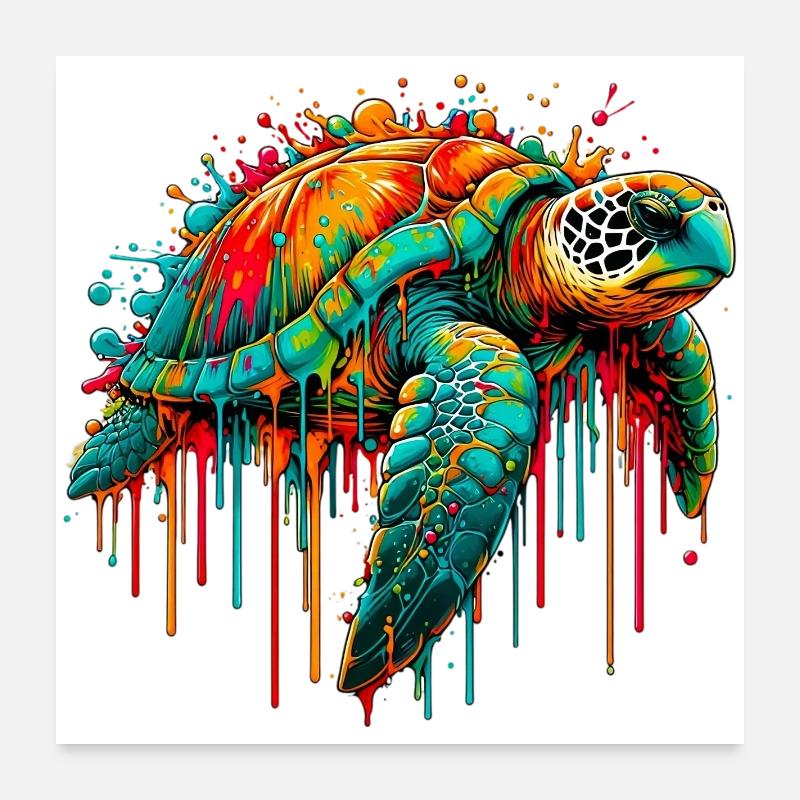 Tortue Poster 60 x 60 cm