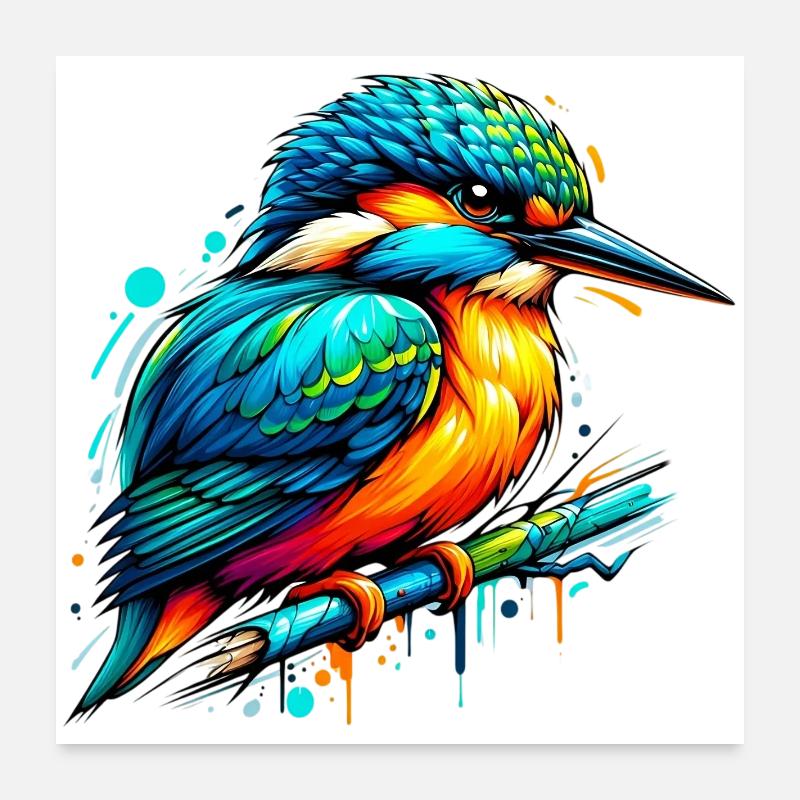 Kingfisher Poster 24" x 24" (60x60 cm)