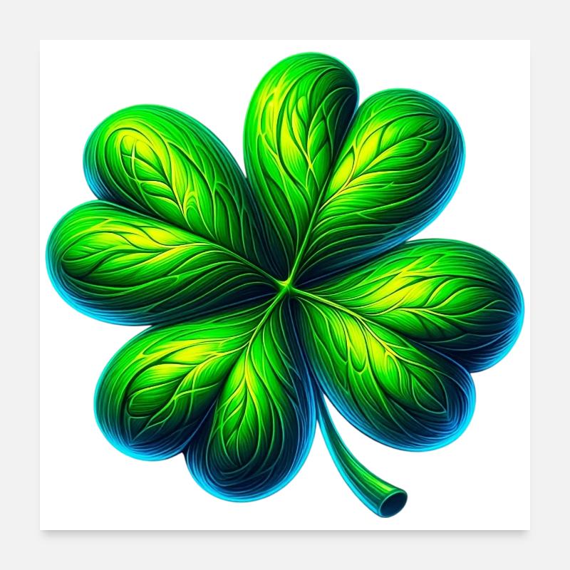 Vierblättriges Kleeblatt Poster 60x60 cm