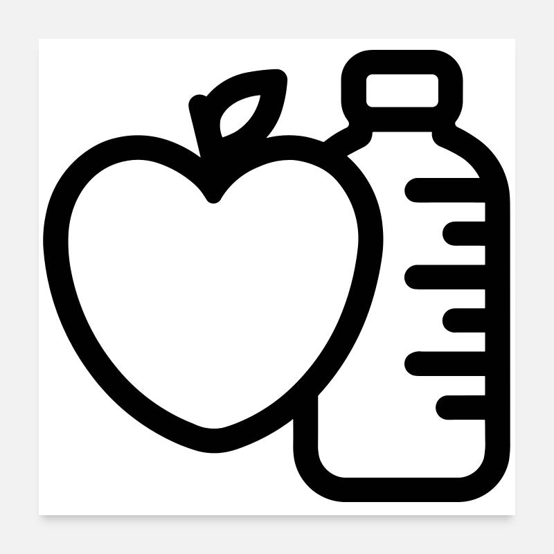 Gesunder Lebensstil Poster 60x60 cm