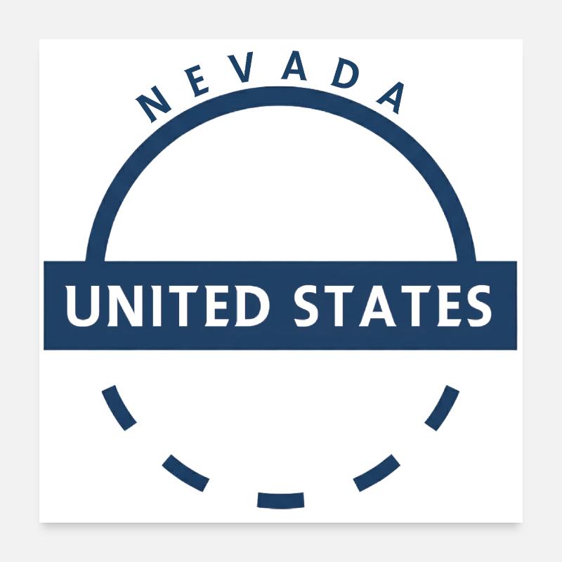 Nevada Circular State Badge Poster 60x60 cm