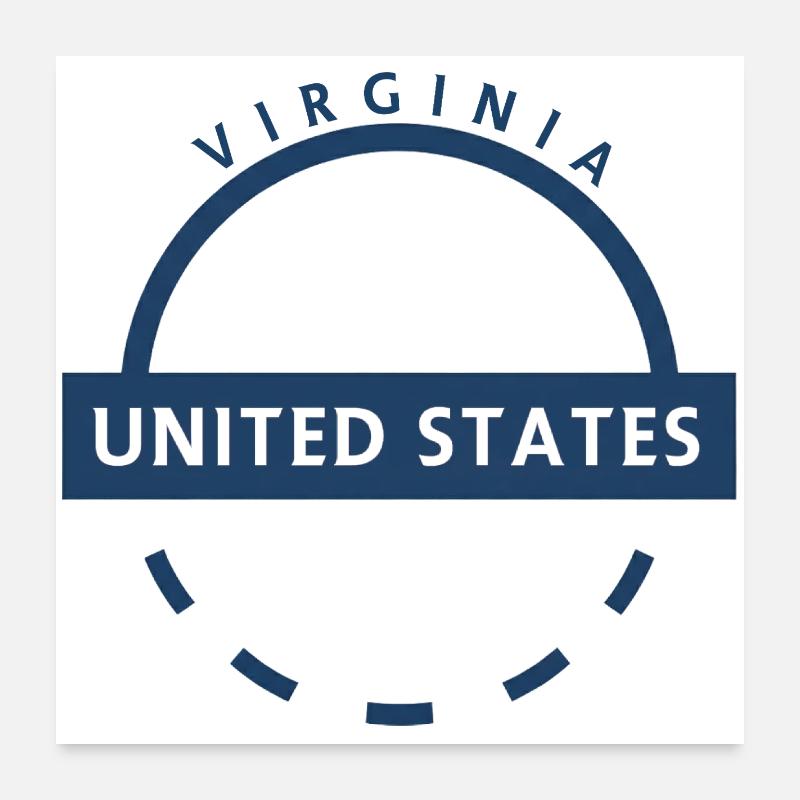 Virginia State Badge Blue Poster 24" x 24" (60x60 cm)