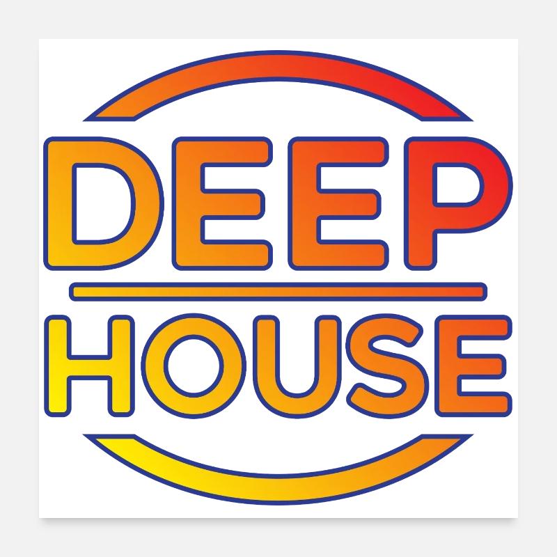 Deep House Neon Crest Poster 24" x 24" (60x60 cm)