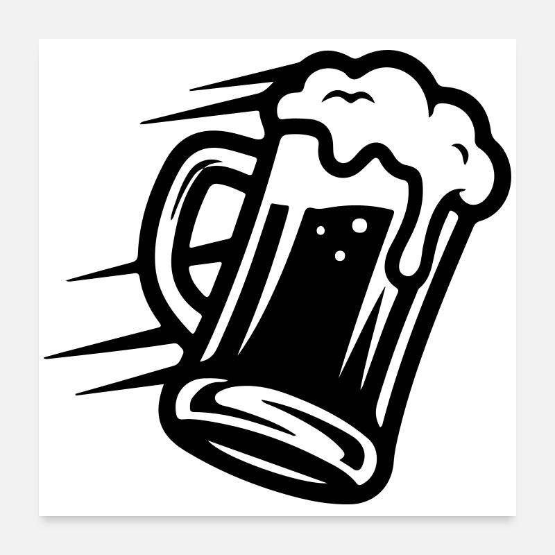 Bier Bierglas Symbol Poster 60x60 cm