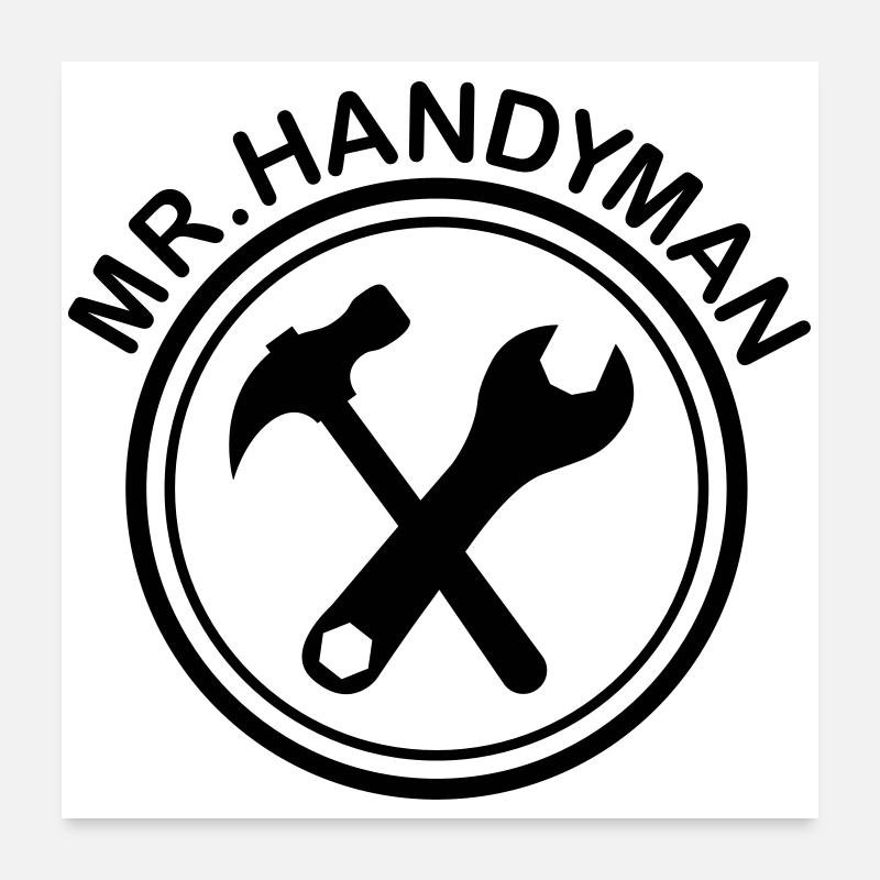 Handwerker handyman Poster 60x60 cm