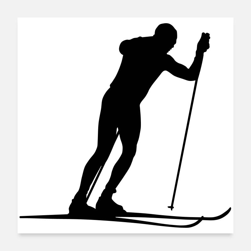 Ski Langlauf Poster 60x60 cm