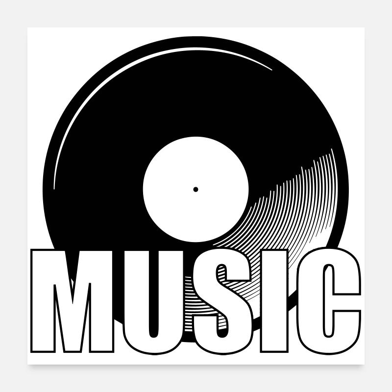 Music - Poster 60 x 60 cm - blanc