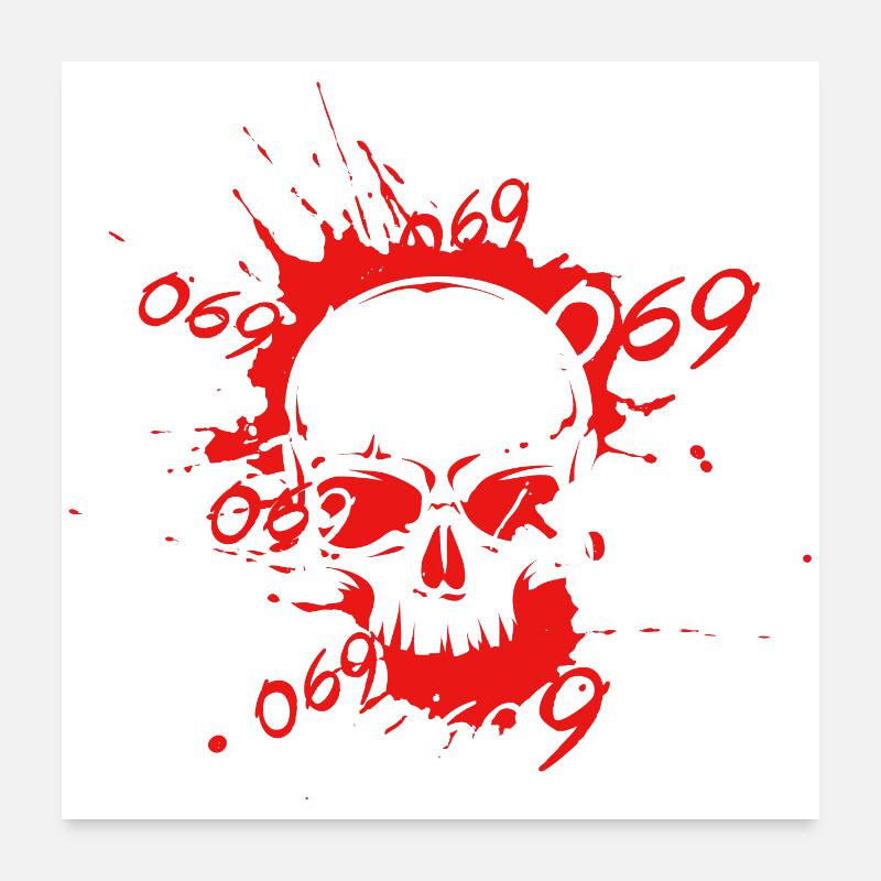 Red Skull 069 Headshot Poster 24" x 24" (60x60 cm)