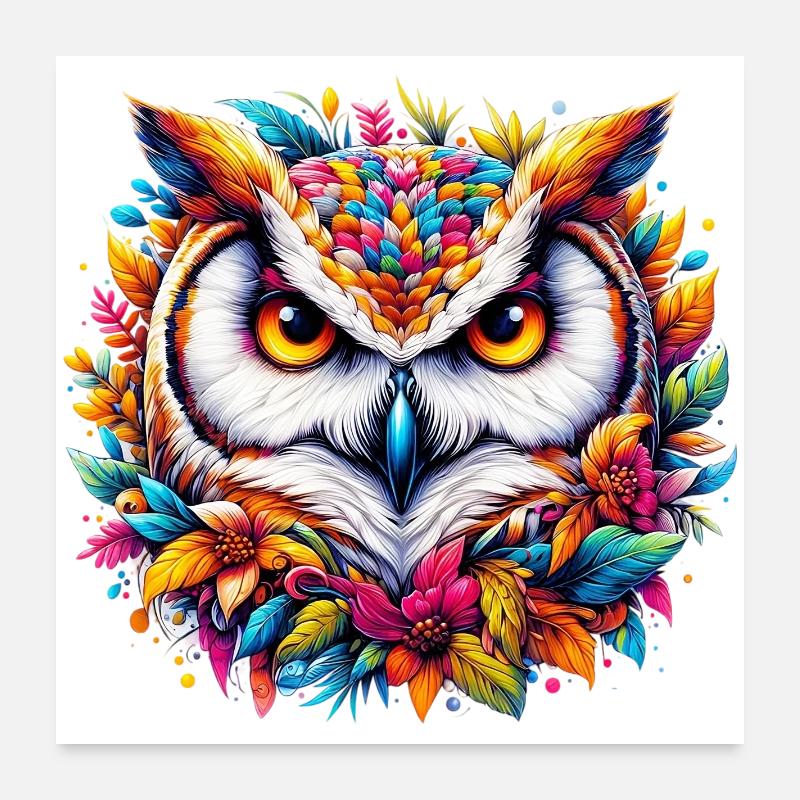 Eule Poster 60x60 cm