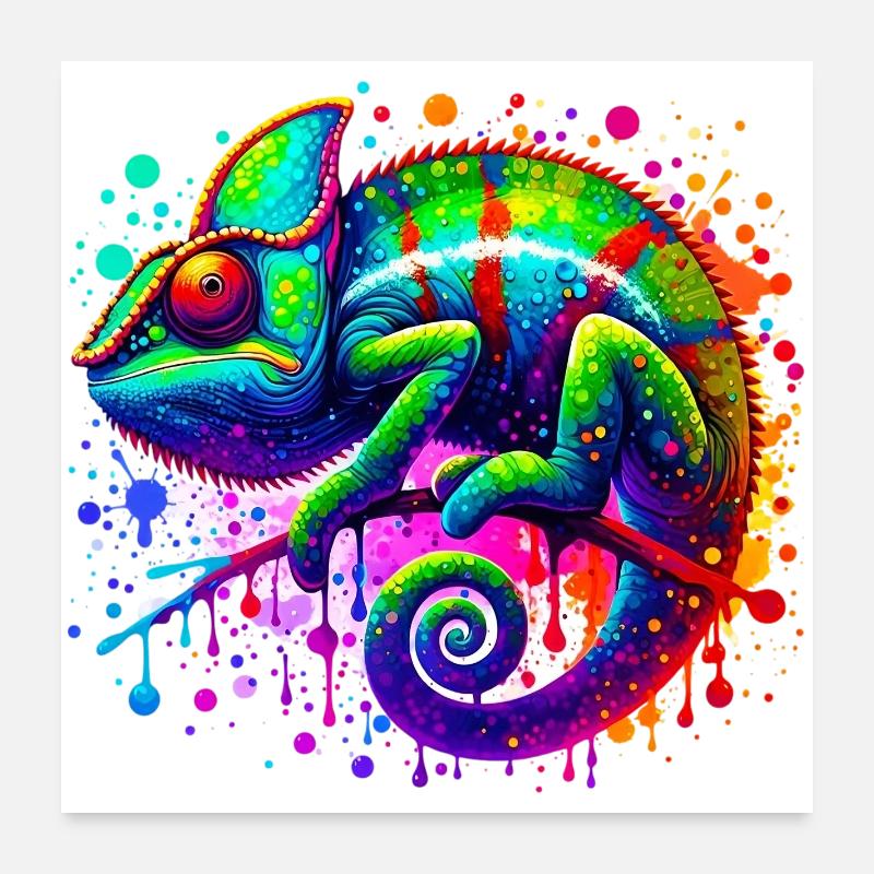 Caméléon Poster 60 x 60 cm