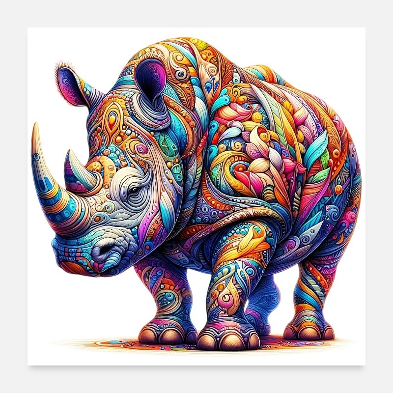 Nashorn Poster 60x60 cm