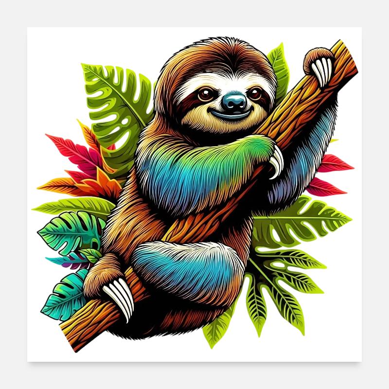 Sloth Poster 24" x 24" (60x60 cm)
