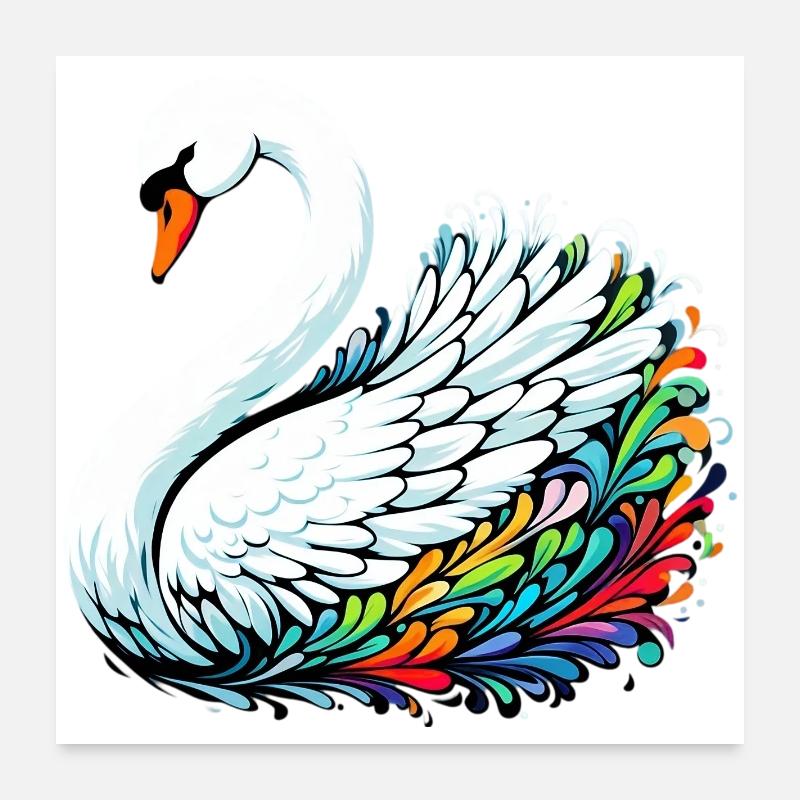 Schwan Poster 60x60 cm