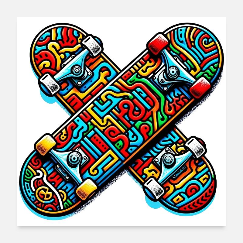 Skateboard Poster 60 x 60 cm