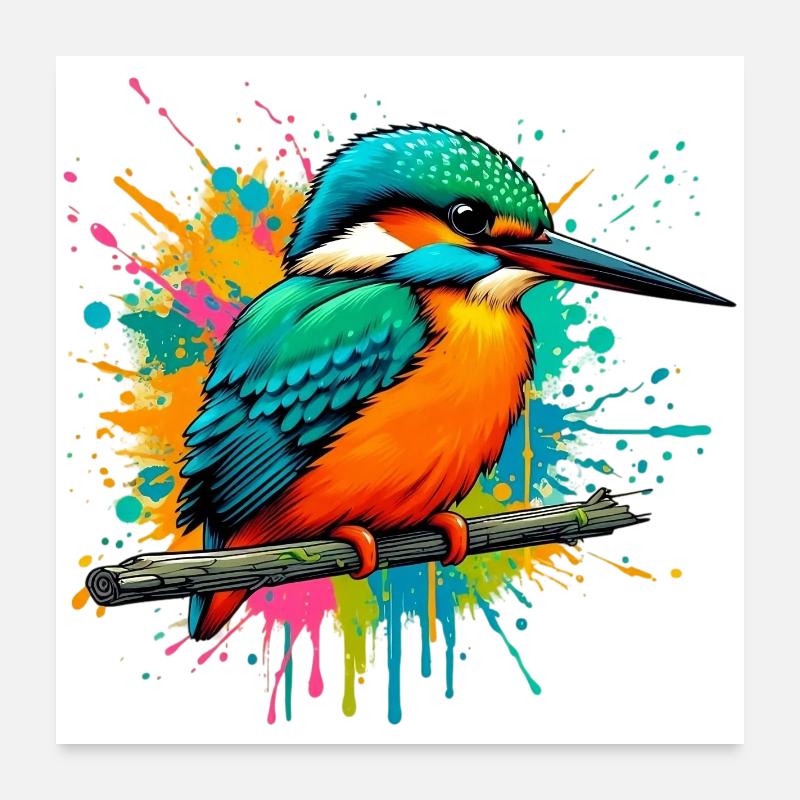 Martin-pêcheur Poster 60 x 60 cm