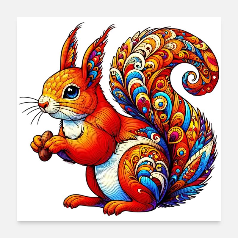 Eichhörnchen Poster 60x60 cm
