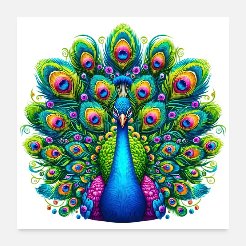 Pfau Poster 60x60 cm
