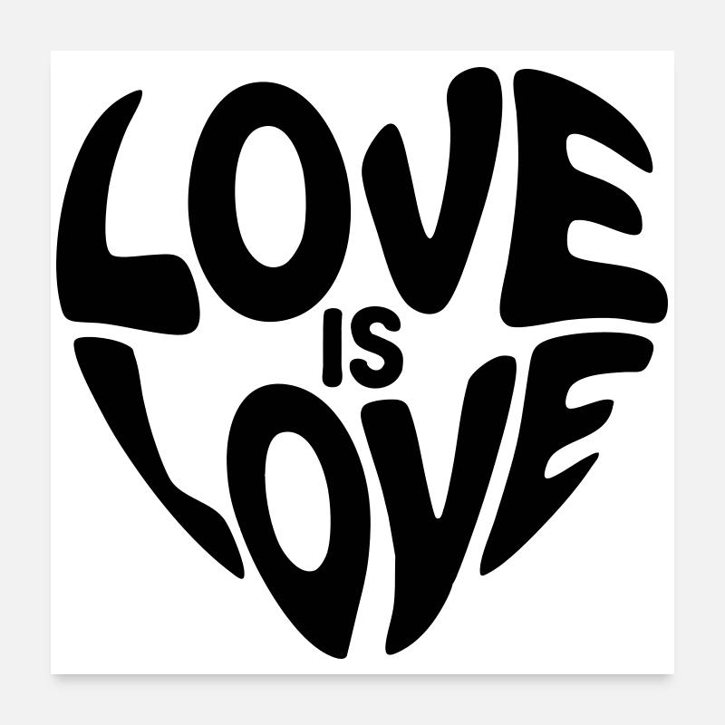 Liebe ist Liebesherz - Meaningful Pride Design Poster 60x60 cm