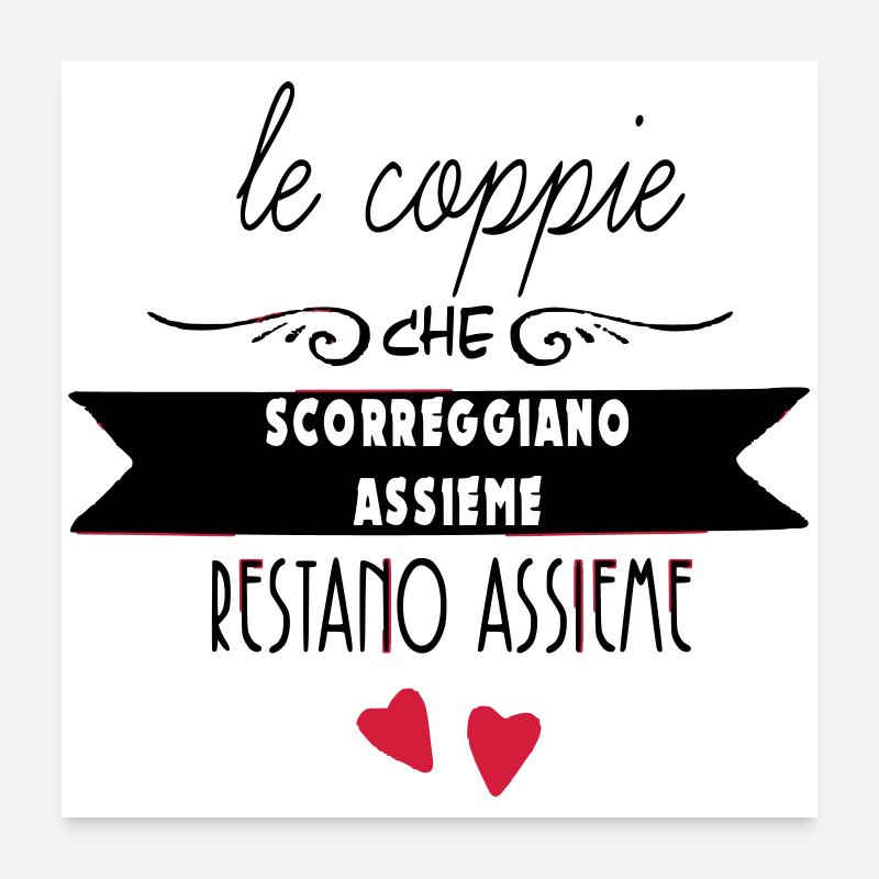 Coeurs suspendus en silhouette Poster 60 x 60 cm