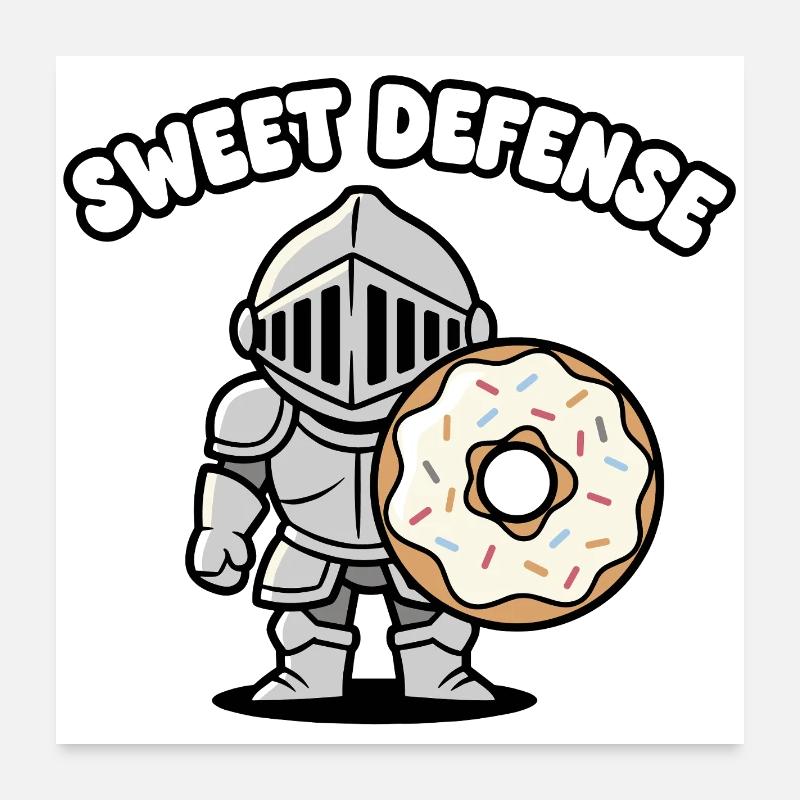 Chevalier avec beignet Poster 60 x 60 cm