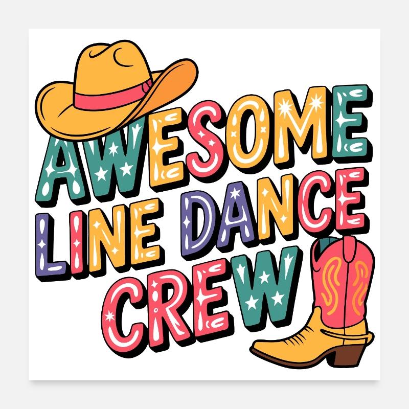 Line Dance Crew Western Poster 60x60 cm
