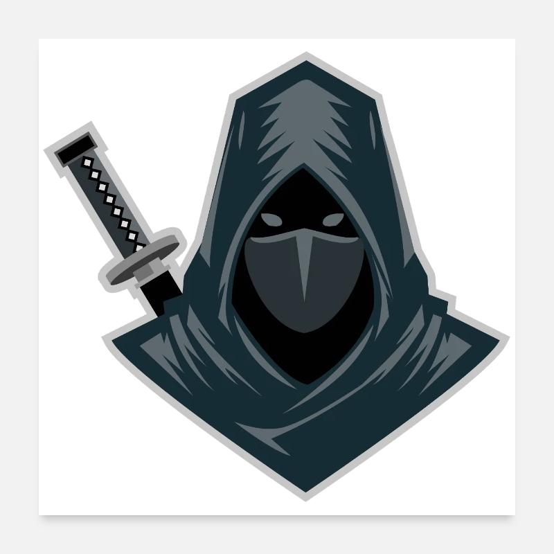Shinobi-Schattenkrieger-Schleichdesign Poster 60x60 cm