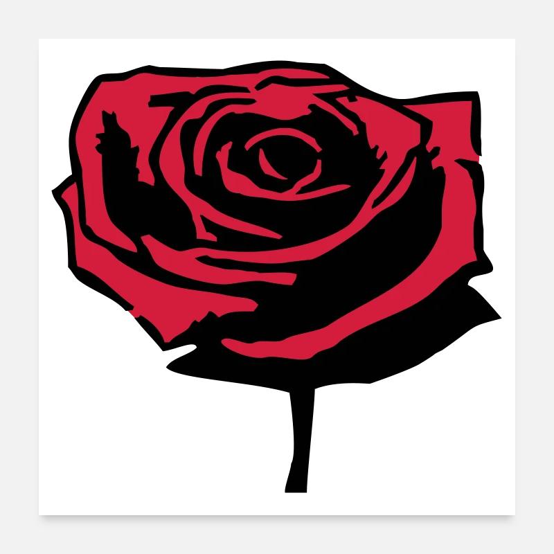 Rose rouge Poster 60 x 60 cm