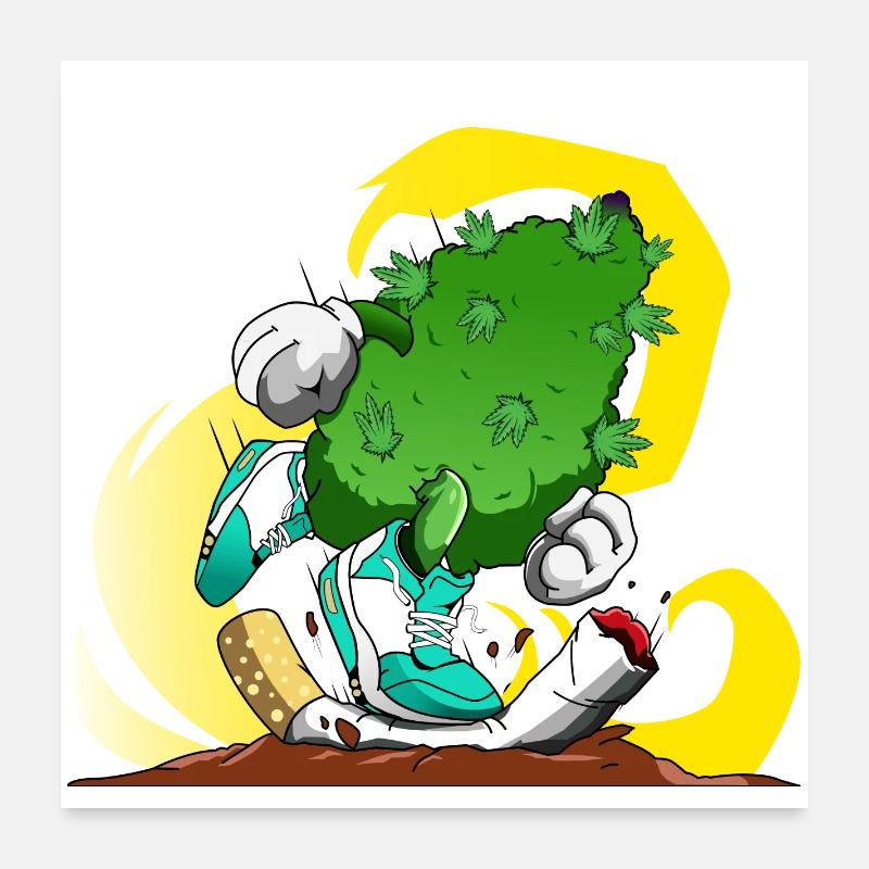 Fumer de l'herbe, pas des cigarettes Poster 60 x 60 cm