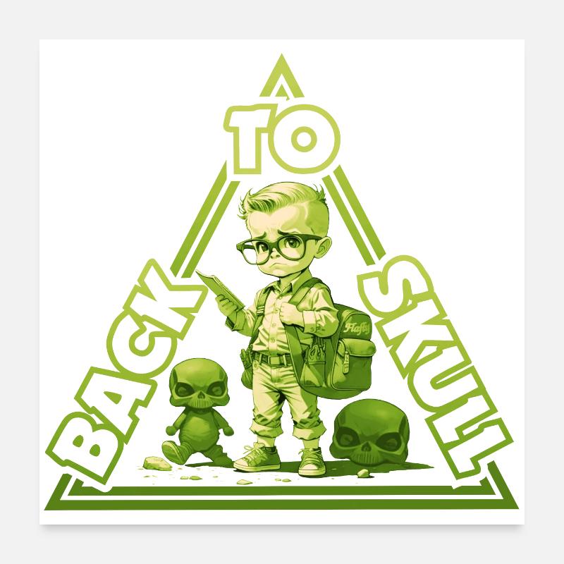 Retour à l'école - vert Poster 60 x 60 cm