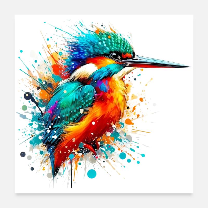 Eisvogel Poster 60x60 cm