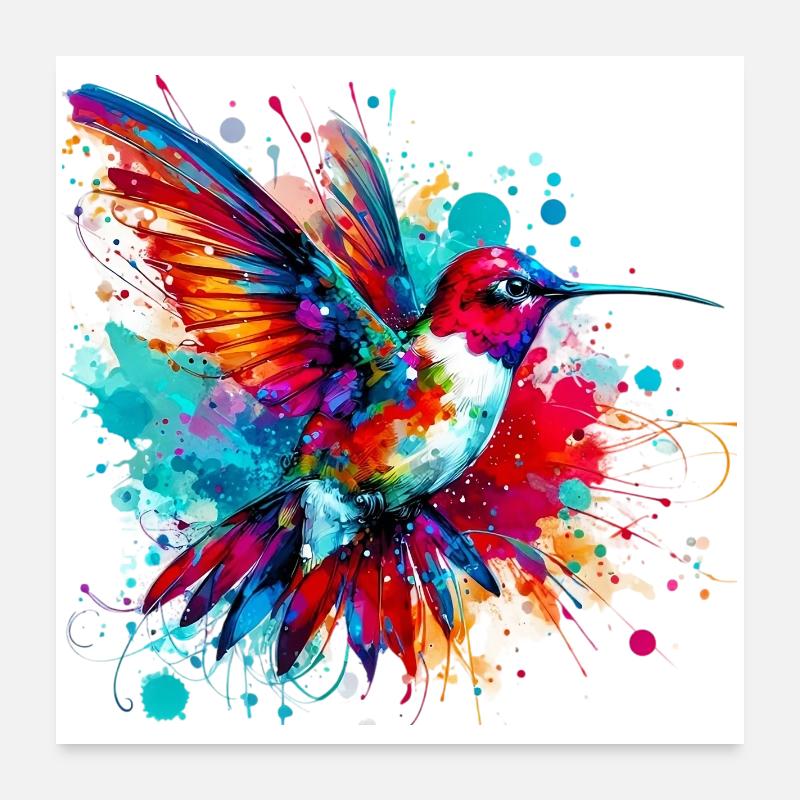 Kolibri Poster 60x60 cm