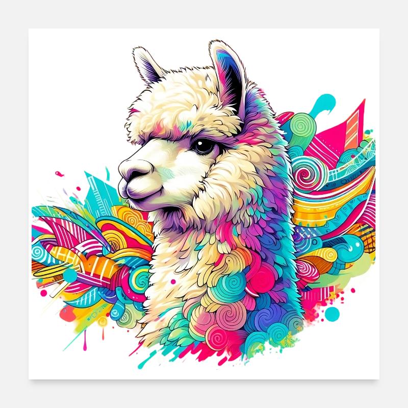 Alpaca Poster 24" x 24" (60x60 cm)