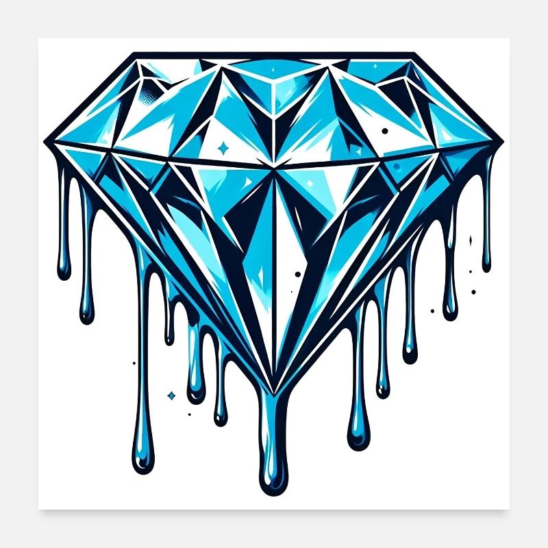 Diamant - Poster 60 x 60 cm - blanc